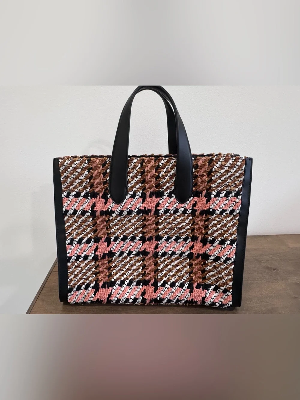 kate spade Pink & Brown Woven Tote Bag